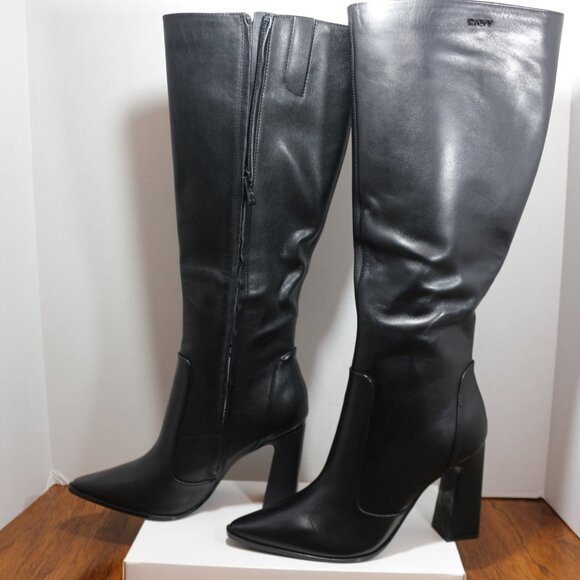 DKNY Women's SORYN Knee High Boot with Block Heel - Picture 1 of 3